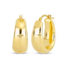 These chic and sophisticated oval hoop earrings are a must-have for your jewelry box. 14K yellow gold Polished, hollow oval-shaped hoops Snap-lock backs Crafted with electroform technology for lightweight and durable wear Made in Italy Modern Oval Huggie Earrings For Formal Occasions, Classic Oval Huggie Earrings With Polished Finish, Gold Oval Huggie Earrings, Formal Oval Huggie Earrings With Polished Finish, Formal Oval Polished Huggie Earrings, Modern Oval Huggie Earrings With Polished Finish, Formal Yellow Gold Oval Huggie Earrings, Gold Oblong Huggie Earrings, Classic Gold Oval Huggie Earrings