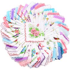 PRICES MAY VARY. 𝐕𝐚𝐥𝐮𝐞 𝐏𝐚𝐜𝐤: You will get 40 packs of cotton handkerchiefs, enough quantity to meet your handkerchief needs for a long time. Each measures 11.5" L * 11.5" W, perfect size fits for any occasions and used for a variety of things throughout the day. 𝐏𝐫𝐞𝐦𝐢𝐮𝐦 𝐐𝐮𝐚𝐥𝐢𝐭𝐲: These reusable women hankies are made of cotton, which is so comfortable and soft that can bring nice touch to the skin. The exquisite workmanship makes this colorful handkerchief machine washable, Amazon Woman, Flower Handkerchief, Ladies Handkerchiefs, Wedding Hankies, Vintage Hankies, Embroidered Handkerchief, Floral Squares, Vintage Handkerchiefs, Floral Retro