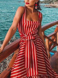 DESCRIPTION SKU: DR2000A572 Brand Name: Toadds Material: Polyester Thickness: Regular Sleeve length: Sleeveless Collar&neckline: Square neck Style: Fashion Package Included: 1*vacation dress Season: Summer SIZE CHART(CM) Size Bust Waist Hip S 86-90 72 88 M 90-94 76 92 L 94-98 80 96 XL 98-102 84 100 2XL 102-106 88 104 3XL 106-110 92 108 All dimensions are measured manually with a deviation of 1 to 3cm. Fitted Red Dress For Beach Season, Fitted Red Beach Dress, Red A-line Sleeveless Dress For Vacation, Red A-line Mini Dress For Summer, Red Summer Sleeveless Dress For Vacation, Red Sleeveless Summer Dress For Vacation, Red Sleeveless Dress For Summer Party, Red Halter Neck Sleeveless Dress For Vacation, Chic Red Sleeveless Beach Dress