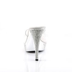 FABULICIOUS ELEGANT-401 Clear-Silver Chrome Platform Slides - Shoecup.com Open Toed Shoes, Embellished Heels, Closed Toe Shoes, Platform Slides, Shoe Size Conversion, Types Of Shoes, Slides, Women Shoes, Heels