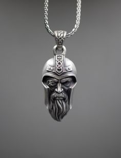 Silver Odin Necklace, Men Viking Pendant, God Odin Necklace, Scandinavian Amulet, Men Gift Pendant, Viking God Necklace, Silver Odin Pendant ✨Description: ✧ PERFECT FIT: Silver God Of Odin Necklace, The details of this necklace and chain are made with fine handcrafted. This pendant and chain are 925 sterling silver and oxidized plated. ✧ An Admirable Gift for Men: As you grow from a boy to a man, the sense of responsibility takes root in your thoughts. This lion head ring can give you the motiva Artisan Hand Cast Sterling Silver Necklace, Artisan Necklace With Charms And Round Pendant, Artisan Necklace With Round Pendant Charms, Viking Style Silver Round Pendant Necklace, Viking Style Silver Pendant Necklace, Viking Style Nickel Free Necklace Gift, Viking Style Nickel Free Necklaces For Gift, Viking Style Nickel Free Necklace For Gift, Nickel Free Viking Necklaces As Gift