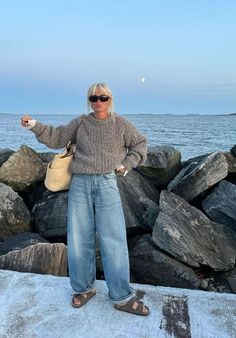 Copenhagen Casual Style, Copenhagen Clothing Style, Outdoors Fall Outfits, Coastal Grandson Aesthetic Outfits, Boston Outfits Fall Street Styles, Modest Mormon Outfits, Coastal Grandaughter Winter Outfits, Baggy Jeans And Birkenstocks, Fall Coffee Shop Outfit