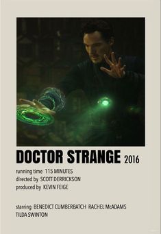 an advertisement for doctor strange, starring benedict cumberach rachel madams