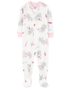 Crafted in soft cotton with an elephant print, this 1-piece gets her ready for bed in one easy zip! Carter's cotton PJs are not flame resistant. But don't worry! They're designed with a snug and stretchy fit for safety and comfort. Footie Pajamas, Cotton Pjs, Cotton Pajamas, Footie Pajama, Carters Baby Boys, Mary Jane Shoes Womens, Baby Pajamas