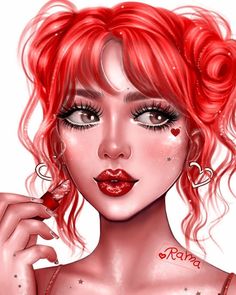 Red Hair Aesthetic, Easy Girl, Beauty Culture, Red Skirt, Visual Communication, A Butterfly, Girl Drawing, Red Hair, Step By Step