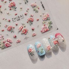 Nail Art Stickers Design, Nail Stickers Designs Ideas, Spring Flower Nail Art, Nail Stickers Designs, Red Christmas Nails, Japanese Nail, Sticker Printer, Heart Nail, Nail Art Stickers Decals