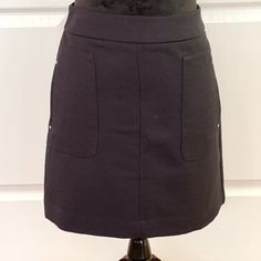 Black Skirt With Pockets And Wide Gold Zipper In Back. New, Never Worn. Black Short Length Skirt For Work, Black Relaxed Skort With Pockets, Black Skort For Workwear, Night Out Skirt With Pockets, Short Length, Black Mini Skirt With Pockets For Work, Chic Black Pencil Skirt With Pockets, H&m Mini Skirt For Work, Office Skort With Pockets, H&m Lined Skirt Bottoms For Work