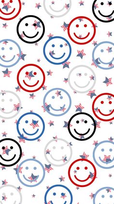 an american flag pattern with smiley faces and stars