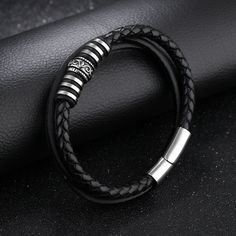 Item specifics: Style Men Bracelets length 20 Material PU,steel Leather Bracelet For Men, Casual Bracelets, Bracelet Viking, Mens Watches Leather, Designer Bracelet, Watches Women Leather, Tungsten Mens Rings, Bracelet Watches Women, Genuine Leather Bracelet