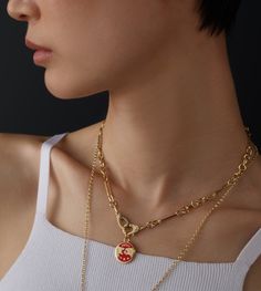 Description Handcrafted in 18-karat Yellow Gold and red ceramic, this Strength Small Mixed Clip Chain Necklace is a reminder that Strength is within. We all have it, but sometimes it wanes, and we need to call on it. The lion symbolizes strength, dignity, passion, self-confidence, and solar energy. The tiger represents a quieter, steely strength. We all have both solar and lunar energies inside of us. Sometimes it takes greater strength to pull back and then to push forward. It is time to harnes Solar Lunar, Red Ceramic, The Tiger, Enamel Jewelry, How To Apply Makeup, The Lion, Jewelry Lover, Solar Energy, Pave Diamonds