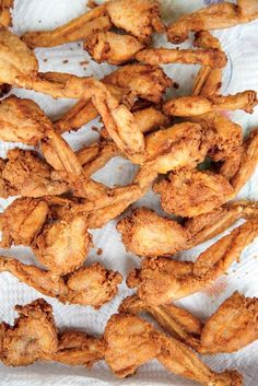 some fried food is on a white paper towel