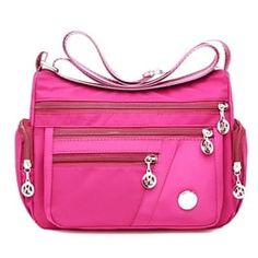 BadPiggies Women's Waterproof Nylon Crossboby Shoulder Bag Casual Messenger Bag Handbag with Zipper Pockets (Rose Red) - Walmart.com Casual Pink Outdoor Bag, Pink Nylon Shoulder Bag For Outdoor, Pink Multifunctional Bag With Zipper Closure, Multifunctional Pink Bag With Zipper Closure, Trendy Pink Bag For Outdoor, Multifunctional Pink Outdoor Bag, Pink Nylon Bag With Pockets, Large Capacity Pink Shoulder Bag For Outdoor, Pink Large Capacity Shoulder Bag For Outdoor