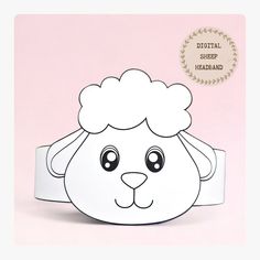 a paper cut out of a sheep on a pink background with the words digital sheep headband