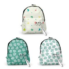 Cute Green Backpack With Zipper Closure, Cute Green Backpack For Everyday Use, Kawaii Backpack With Adjustable Strap For Everyday Use, Cute Backpack For Everyday Use And Back To School, Cute Standard Backpack For Everyday Use, Cute Everyday Backpack, Animal Crossing Plush, Animal Crossing Wiki, Backpack Cute