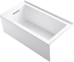 an empty white bathtub on a white background