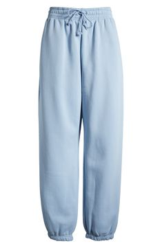 These midweight sweatpants are made of a brushed cotton-blend fleece to keep you feeling cozy no matter where the day takes you. 29 1/2" inseam; 11" leg opening; 12" front rise; 16 1/2" back rise (size Medium) Elastic/drawstring waist Side-seam pockets 80% cotton, 20% polyester Machine wash, tumble dry Imported Cute Sweat Pants, Clothes Sweatpants, Blue Nike Sweatpants, Colorful Sweatpants, Aesthetic Sweatpants, Womens Nikes, Light Blue Sweatpants, Sweatpants Aesthetic, Colored Sweatpants