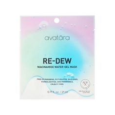 Avatara Niacinamide Water Gel Face Mask - 0.71oz Skin Dehydration, Gel Face Mask, Makeup Package, Raspberry Ketones, Gel Mask, Enlarged Pores, Cosmetic Packaging, Normal Skin, Stressed Out