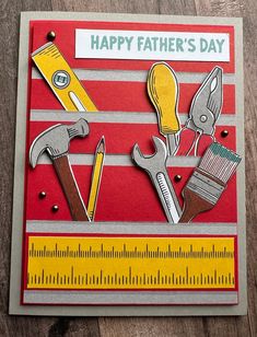 a father's day card with tools on it