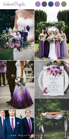 the wedding color scheme is purple and blue