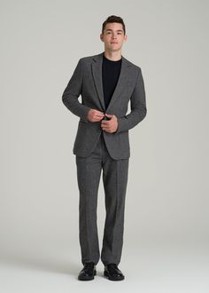 A Long Blazer for Men With Class So Warm and So Stylish Elevate your formal wear with our Wool Blazer for Tall Men. This tall blazer features a tailored fit and a slightly longer length to complement your stature. Interior and welt pockets provide practical storage, while the pre-washed material prevents shrinkage, ensuring a lasting fit that's your new go-to for every upscale occasion.• Tailored fit for a polished look• Longer than hip length for better coverage• Interior and welt pockets for e Tailored Tweed Sport Coat For Formal Occasions, Formal Tailored Tweed Sport Coat, Tailored Tweed Jacket For Semi-formal Occasions, Tailored Herringbone Tweed Jacket For Business Casual, Tailored Tweed Jacket With Herringbone Pattern For Business Casual, Formal Tweed Sport Coat With Notch Lapel, Tweed Blazer For Work, Tweed Blazer For Workwear, Tailored Tweed Jacket For Business