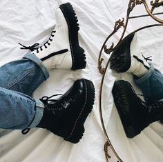 JOURNEYS | Dr. Martens Jadon Black + White -- photo credit: @ soph.j9 Dr Martens Jadon Boots, Jadon Platform Boots, Jadon Boots, Dr Martens Outfit, Dr Martens Jadon, Martens Style, Trendy Shoes Sneakers, Create Outfits, Y2k Style