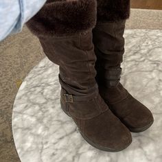 Brown Baretraps Boots Fur Lined And Cozy With Stay Dry Technology Brown Fuzzy Boots, Fuzzy Boots, Boots Fur, Baretraps Shoes, Comfy Boot, Shoes Brown, Swag Shoes, Cute Shoes, Me Too Shoes