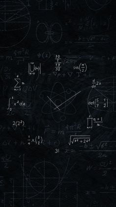 the blackboard has many calculations written on it