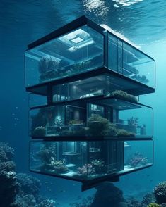 an underwater house built into the water