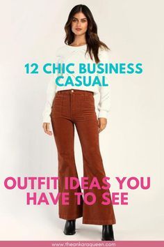 Business Casual Outfits For Black Women, Outfits For Black Women, Business Casual Looks, Chic Business Casual, Brown Pants, Business Casual Outfits, Office Wear, Business Casual