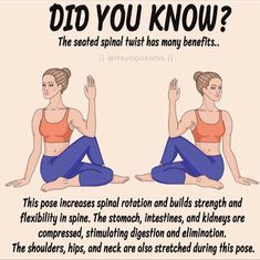 a woman doing yoga poses with the words did you know?