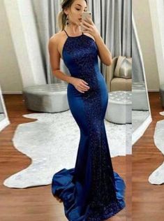 Backless Mermaid Dress For Prom Season, Backless Mermaid Dress For Prom, Blue Backless Evening Dress For Prom Season, Backless Mermaid Evening Dress For Prom, Mermaid Evening Dress With Sweep Train For Homecoming, Royal Blue Mermaid Hem Prom Evening Dress, Prom Season Mermaid Dress For Homecoming, Mermaid Dress For Prom And Homecoming, Blue Backless Prom Gown