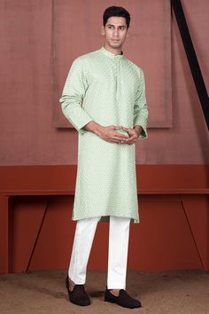 Celebrate in style with our Tasman Green Embroidered Viscose Designer Kurta Set, designed to add a touch of festive charm to your look. Featuring concealed plackets and intricate embroidery, this ensemble effortlessly combines elegance and comfort. It's the ideal choice for elevating your style during festive occasions and celebrations. Kurta Fabric: 100 % Premium Viscose / Cotton Thread Embroidery . Limited quantity, Seasonal collection. We change our fashion very frequently. Grab it before it Embroidered Casual Kurta For Festive Occasions, Casual Embroidered Kurta For Festive Season, Casual Embroidered Traditional Wear For Festive Season, Casual Embroidered Festive Kurta, Casual Embroidered Festive Traditional Wear, Casual Fitted Kurta With Floral Embroidery, Casual Floral Embroidered Kurta For Festive Occasions, Casual Embroidered Unstitched Kurta, Green Casual Kurta With Chikankari Embroidery