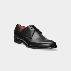 Ralph Lauren Home "Meegan" derby shoes in premium smooth calf leather Stacked heel Almond toe Lace-up vamp Made in Italy Timeless Calf Leather Lace-up Shoes For Formal Occasions, Semi-formal Calf Leather Dress Shoes With Round Toe, Elegant Closed Toe Lace-up Shoes For Derby, Luxury Formal Lace-up Shoes With Leather Sole, Timeless Semi-formal Lace-up Calf Leather Shoes, Timeless Goodyear Welted Lace-up Shoes With Round Toe, Classic Lace-up Shoes With Calf Leather And Round Toe, Classic Lace-up Shoes With Round Toe For Galas, Designer Calf Leather Lace-up Derby Shoes