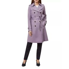 Hobbs London Saskia Trench Coat In Us4 New With Tags Sold Out Color And Size! No Longer Available Anywhere. Elegant Lavender Outerwear For Spring, Spring Purple Outerwear For Work, Chic Purple Outerwear For Spring, Chic Purple Outerwear For Work, Elegant Purple Outerwear For Fall, Elegant Purple Outerwear For Work, Chic Purple Outerwear With Lapel Collar, Chic Lavender Outerwear For Work, Chic Lavender Outerwear For Workwear