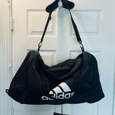 Questions? Leave A Comment Below! White Sports Tote Bag, White Casual Duffle Bag With Adjustable Strap, Casual White Duffle Bag With Adjustable Strap, Sporty Adidas Shoulder Bag For Travel, Sporty Adidas Travel Shoulder Bag, White Sports Bag With Adjustable Strap, Adidas Rectangular Functional Bags, Adidas Functional Rectangular Bag, Functional Adidas Rectangular Bag