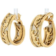 Savor the journey through the world of exquisite detailing and design in the Cartier 18K Two Tone Walking Panthère Hoop Earrings. A testament to Cartier's legacy of luxury, these vintage earrings from the 1980s are a true collector's piece. Crafted in 18kt yellow gold, they feature a captivating design of three walking panthers adorning each wide hoop, showcasing Cartier's signature sophistication and glamour.Measuring 1.3 inches in length, these earrings are a statement of timeless elegance. The 18K two-tone metal adds a touch of versatility, allowing them to seamlessly complement a variety of outfits and styles. With a secure post and omega clip fitting, they offer both style and comfort for all-day wear.As a piece of estate jewelry, these earrings carry a sense of history and prestige, Hoop Earrings Gold, Jewelry Photography, The 1980s, Estate Jewelry, Vintage Earrings, Photography Ideas, The Journey, Cartier, Types Of Metal