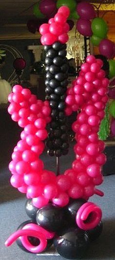 balloons are arranged in the shape of an octopus