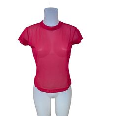 Hot Pink Double Layer Crew Short Sleeve Polyester Mesh Size S Pretty Little Thing, Little Things, Double Layer, Hot Pink, Womens Tops, Mesh, Pink, Women Shopping, Color