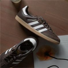 New With Box 100% Authentic Camel Adidas Shoes, Adidas Be The Chocolate, Adidas Samba Chalky Brown, Brown Suede Sneakers Adidas, Earth Tone Adidas, Brown Samba, Brown Adidas, Adidas Brown, Womens Casual Shoes