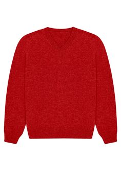 cashmere sweater with V neck I Raglan sleeves I Made in Italy I 100% cashmere Fine Knit Cashmere V-neck Tops, Classic Red V-neck Sweater For Fall, Red Cashmere Winter Top, Classic Red Fine Knit Sweater, Classic Red V-neck Long Sleeve Sweater, Merino Wool Fine Knit V-neck Sweater, Fine Knit Merino Wool V-neck Sweater, V-neck Merino Wool Sweater, Classic Red V-neck Sweater