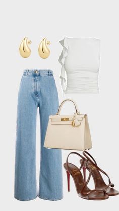 Jean High Heels Outfit, Casual Birthday Party Outfit, Demure Outfit, College Student Needs, Casual Day Outfits, Believe Me, Casual Chic Outfit, Looks Chic, Cute Everyday Outfits