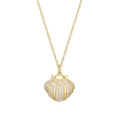 Add style to your look with this 18k Gold Over Sterling Silver Jade & Cubic Zirconia Clam Shell Pendant Necklace. Click on this JEWELRY & WATCHES GUIDE to learn about fit, styles, materials and more! Add style to your look with this 18k Gold Over Sterling Silver Jade & Cubic Zirconia Clam Shell Pendant Necklace. Click on this JEWELRY & WATCHES GUIDE to learn about fit, styles, materials and more! FEATURES Pendant size: 28 mm x 22 mm Chain length: 18 in. Chain type: Singapore Clasp: lobster-claw Gold Plated Necklaces With Pave Setting For Gift, Gold Necklaces With Pave Setting In Sterling Silver, Gold Cubic Zirconia Necklace With Pave Setting, Gold Plated Pave Setting Necklace For Gift, Gold Hallmarked Cubic Zirconia Necklaces, Hallmarked Gold Cubic Zirconia Necklace, Effy Jewelry, Clam Shell, Shell Pendant