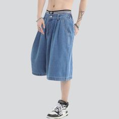 Take your look to the next level this summer with our retro baggy men's denim shorts from the 2023 Collection. Combining the timeless trend of denim with the couture trend of y2k fashion. these shorts will become your go-to piece for any occasion. Featuring a medium-rise fit. zipper and button closures. and a variety of colors. these shorts are the perfect blend of comfort and vibe.Distinctive Features: Y2K Style: Inspired by the latest Y2k trendy trends. these shorts are a stylish vogue stateme Denim Clothes, Mens Denim Shorts, Denim Clothing, Denim Patterns, 2023 Collection, Current Fashion Trends, Denim Outfit, Y2k Style, Y2k Fashion