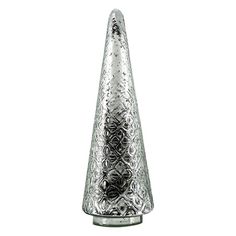 a glass cone shaped object on a white background