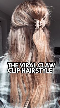 Easy Hair Tutorials | Hairstyles | Hair Growth | Save this viral claw clip hairstyle for fall! 💁🏼‍♀️ In case you’re new here, I’m Mandi! 👋🏻 Think of me as your virtual hair bestie, here... | Instagram Small Claw Clip Hairstyles Long Hair, Half Up Half Down Hair Claw Clip, Claw Clip Half Up Half Down, Hair Jokes, Easy Hair Tutorials, Claw Clip Hairstyle, Claw Clip Hairstyles, Clip Hairstyle