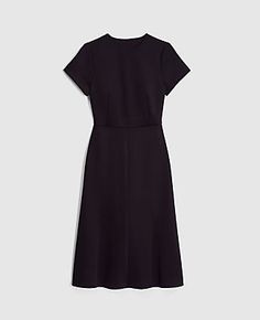 Elevate your wardrobe with the Ann Taylor Midi Flare Dress in Double Knit, a testament to sophistication and comfort. This dress is designed to flatter with its fit-and-flare silhouette and is crafted from a wrinkle-resistant blend of polyester, rayon, and spandex, ensuring you look polished all day long.

- **Size**: Regular - 2
- **Color**: Black
- **Gender**: Female
- **Material**: Shell: 78% Polyester, 15% Rayon, 7% Spandex; Lining: 100% Polyester
- **Length**: Hits below the knee, approxima Stretch A-line Midi Dress For Work, A-line Fit And Flare Midi Dress For Work, Stretch Midi Dress For Work, Classic Stretch Dresses For Work, Flattering Stretch Dress For Work, Stretch Dresses For Business Casual, Fit And Flare Dress With Flattering Cut For Work, Black Midi Dress With Fitted Waist For Work, Sleek A-line Midi Dress For Work