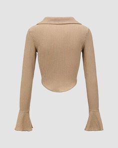 Details: Long-sleeve ribbed shirt topTop Length:NormalSleeve Length: Long SleevesMaterials:95% Polyester + 5% Spandex Ribbed Shirt, Grey Khakis, Button Shirt, Shirts Tops, Top Shirt, Sleeve Length, Spandex, Grey, Long Sleeve