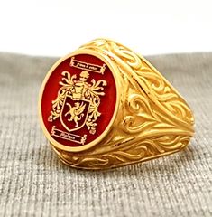 "Your custom solid sterling silver ring will be made on your order, customize this Coat of Arms and your logo on this collection! A beautiful symbol that will fit your hands and style. perfect gift for anniversary, special dates and any date you can imagine can be personalized. Different colors are silver, gold, rose gold. White gold and 24K gold options will never tarnish and last decades. Please contact me if you are interested in my jewelry. >ABOUT ME: I have 25 years of experience in making Luxury Engraved Ring With Coat Of Arms As Gift, Luxury Engraved Ring With Coat Of Arms For Gift, Latimer Coat Of Arms Ring, Luxury Engraved Ring With Coat Of Arms For Anniversary, Luxury Engraved Ring With Coat Of Arms, Luxury Engraved Coat Of Arms Ring As Gift, Signet Ring Family Crest Market Square Jewelers, Family Crest Rings, Custom Signet Ring