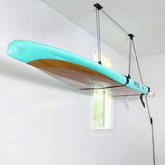 standup paddleboard ceiling pulley Boat Storage Garage, Garage Storage Pulley, Surfboard Ceiling, Paddle Board Storage, Surfboard Storage, Garage Ceiling Storage, Mechanical Advantage, Garage Ceiling, Sup Paddle Board