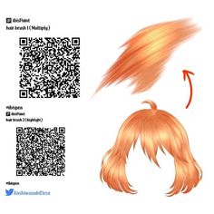 an image of a woman's hair and qr code